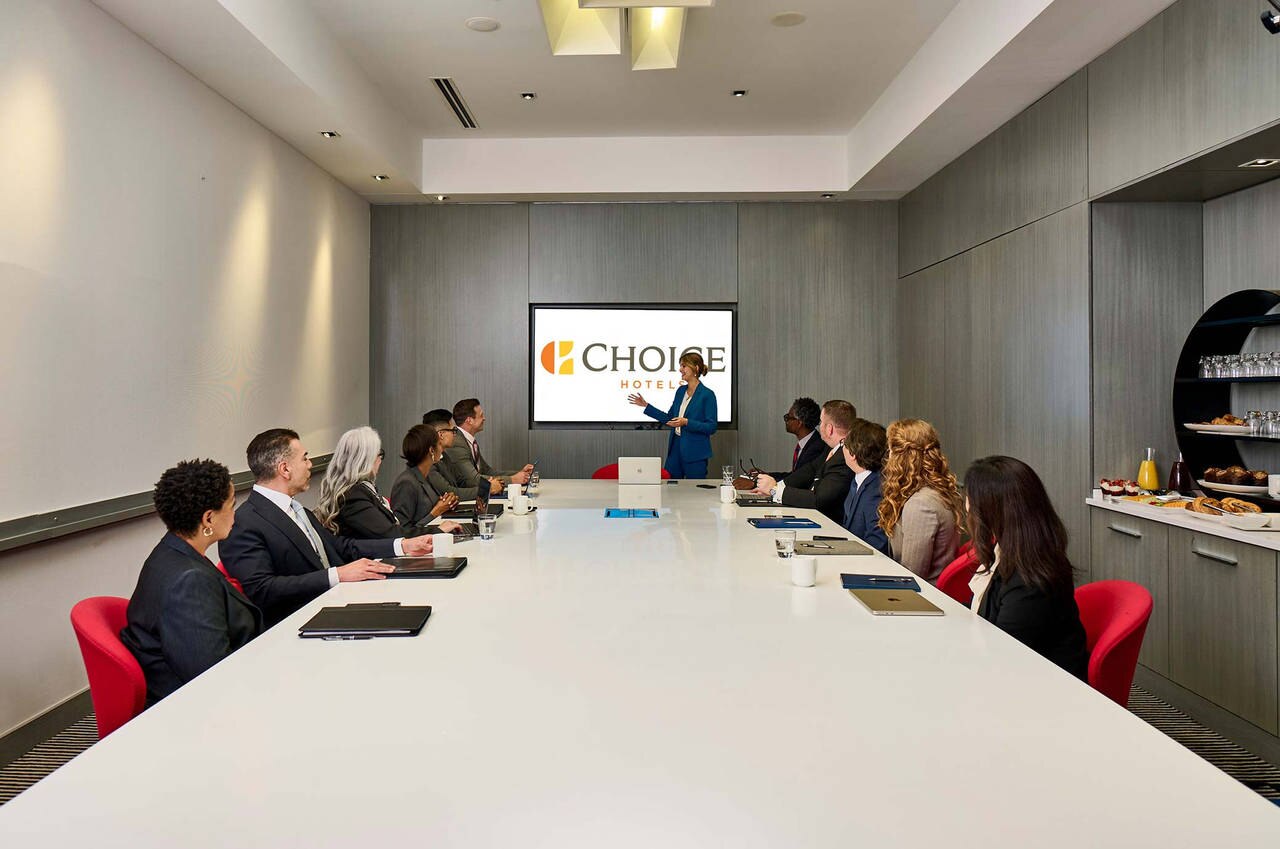 Choice Hotels conference room presentation.